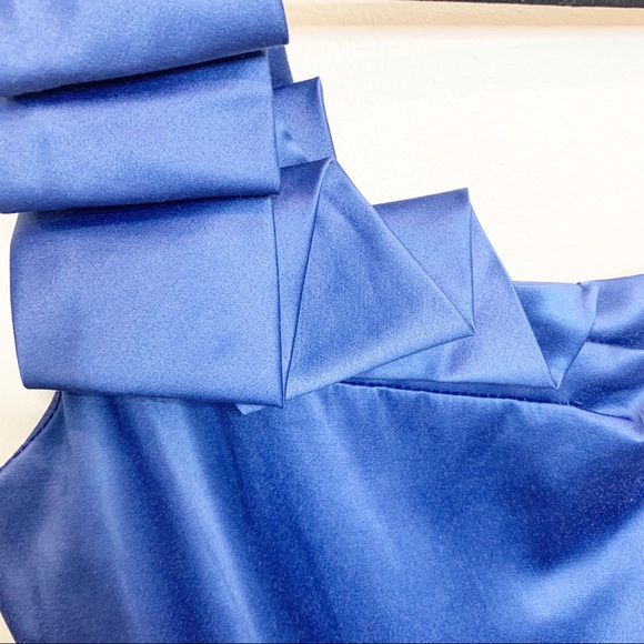 Charlotte Russe One Shoulder Navy Dress Size 8 - Picture 2 of 4